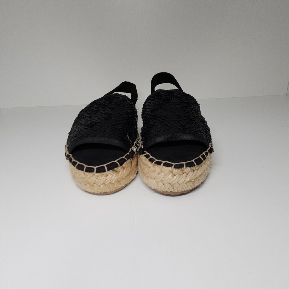 Nalho Sequin Wedge Espadrilles Black Women's Shoe Size 6 US - Picture 2 of 9